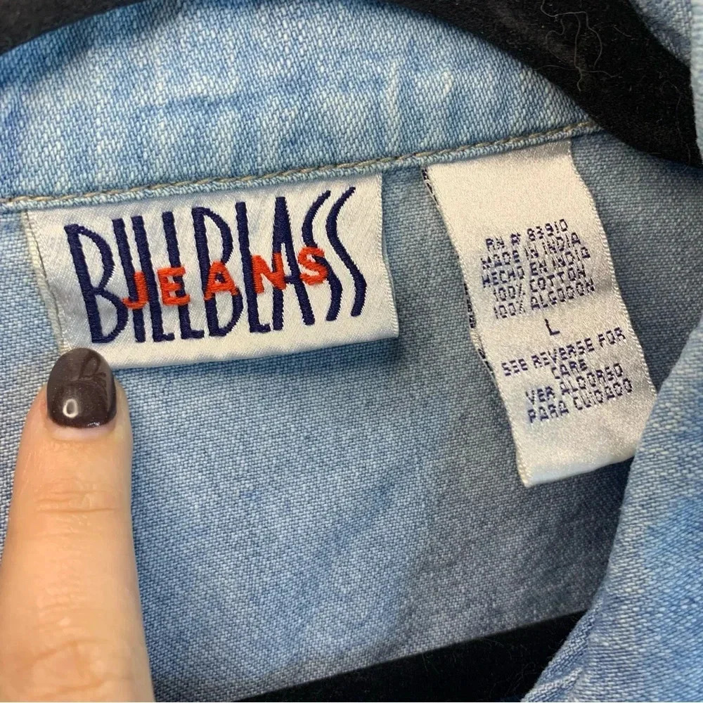 Vintage Bill Blass Jeans Denim Button Down Jacket Streetwear Pockets, size L - Picture 2 of 8